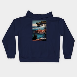 Côte d'Azur Travel Poster Kids Hoodie